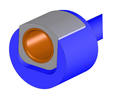 Hollow disk with guided bushing bearing
